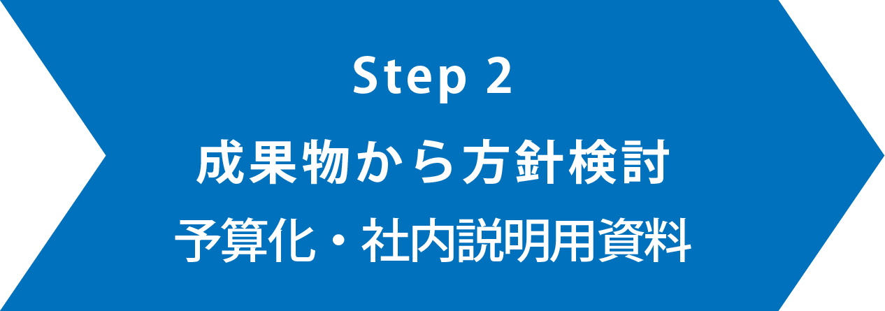 Step 2成果物から方針検討予算化・社内説明用資料