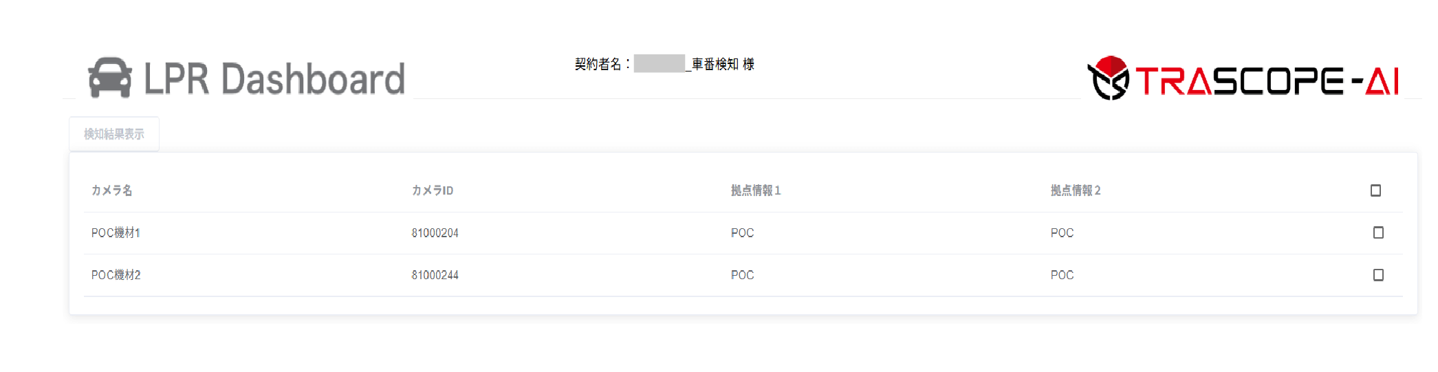ダッシュボードから確認したい拠点を選択可能(複数拠点の選択も可能)
